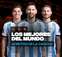 Jugadores de la selección Argentina incluso el jugador Messi