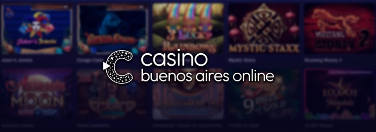 Imagen del logo de Casino Buenos Aires y con los juegos al fondo.
